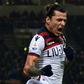 Bologna striker Federico Santander, pictured here celebratig a goal at Inter Milan, snatched a win against Napoli on Saturday
