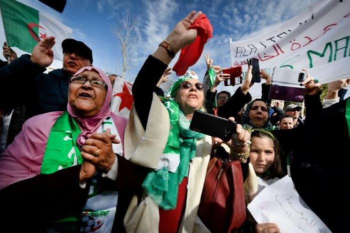 Protesters have recently held sit-ins in Marseille and other French cities against the Algerian president's bid for a fifth term in office