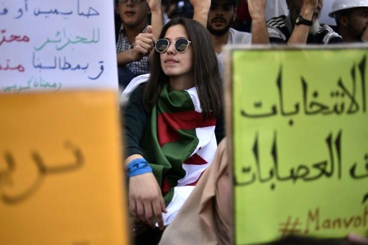Thousands of Algerian students protested in the capital Algiers on Tuesday