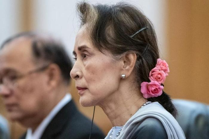 In a rare trip to Europe, Myanmar's civilian leader Aung San Suu Kyi (pictured April 2019) -- whose reputation as a democracy icon has been tarnished by her handling of the Rohingya crisis -- met firebrand Hungarian leader Viktor Orban