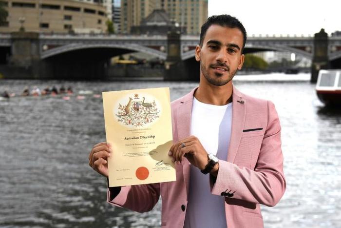 Hakeem al-Araibi became an Australian at a ceremony in Melbourne in March
