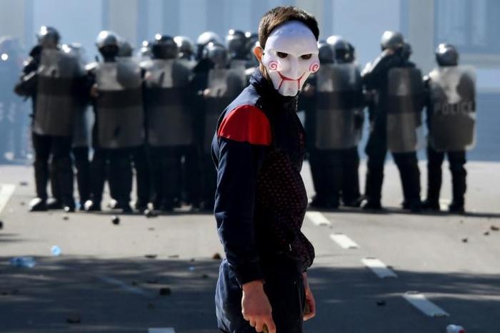 Protests outside Albania's parliament in the capital Tirana have become a regular event