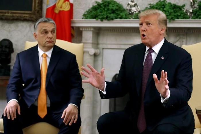 During a meeting with Hungarian Prime Minister Viktor Orban, President Donald Trump congratulated France on the "great job" they did freeing four kidnapped tourists in Burkina Faso, one of whom was American