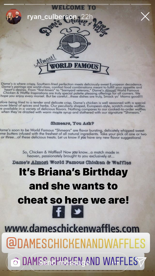Check Out Briana Culberson's Birthday Cheat Meal