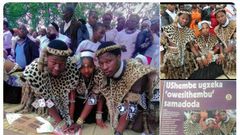 Identical twins marry one woman in a colourful wedding event