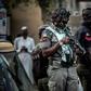 Nigerian police (pictured February 2019) were doing "everything possible" to secure the safe release of the three kidnap victims
