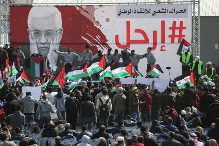 Opinion polls suggest that far from seeing president Mahmud Abbas as a role model, most Palestinians, like these protesters in Gaza City in February, want him to step down