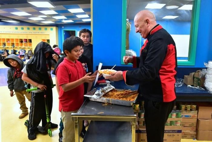 Chef Bruno Serato has served three million pasta dinners to needy children over 14 years