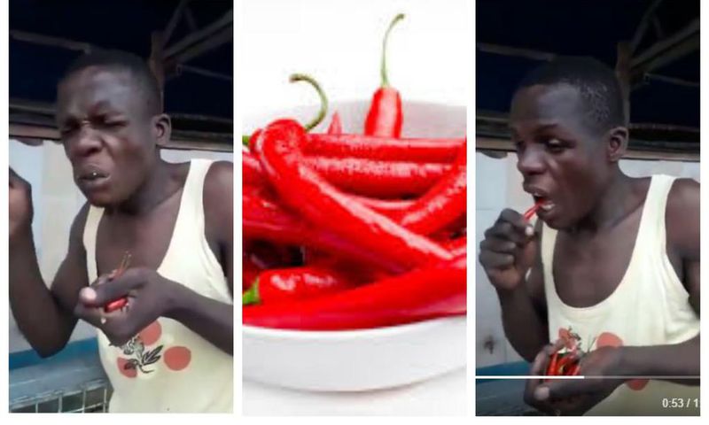 Video of shoe thief being forced to eat a bowl of raw Chili pepper goes viral