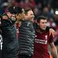 Liverpool manager Jurgen Klopp (centre) hopes to have Mohamed Salah (second left) fit for Sunday's Premier League finale against Wolves