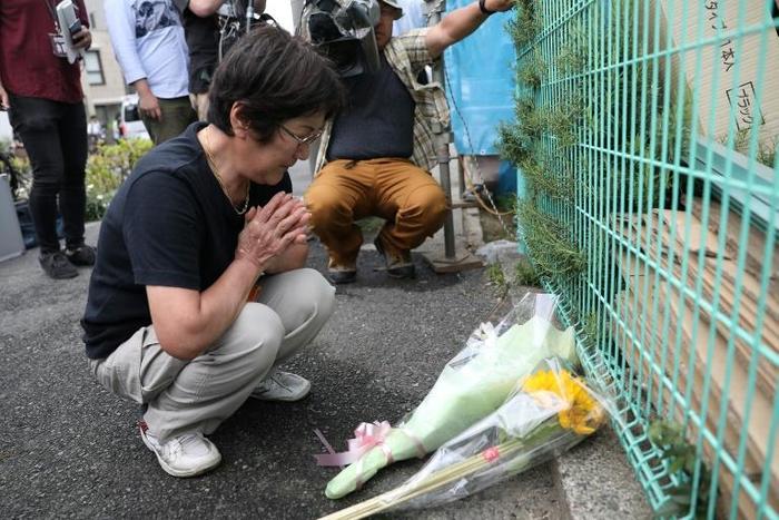 Locals left flowers in memory of the victims
