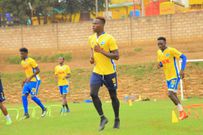 Michael Sarpong in training with his teammates