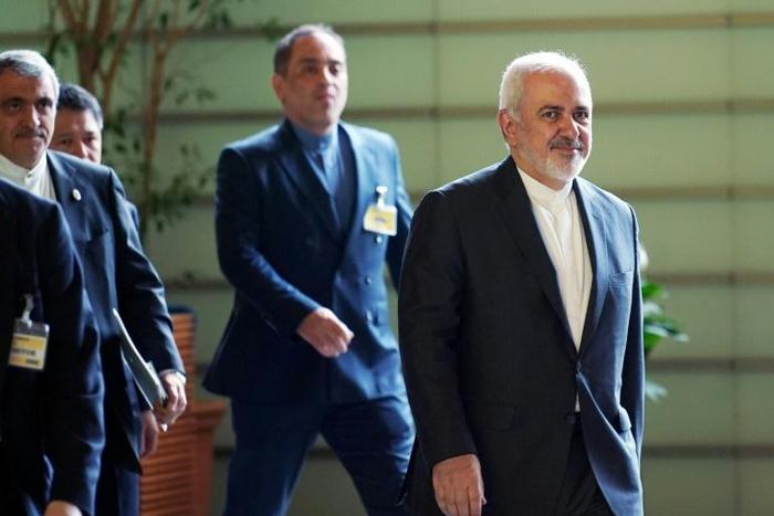 Iranian Foreign Minister Mohammad Javad Zarif arriving to meet Japanese Prime Minister Shinzo Abe in Tokyo on May 16, 2019