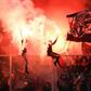 Ajax fans celebrate their team winning their 34th Dutch title on Wednesday