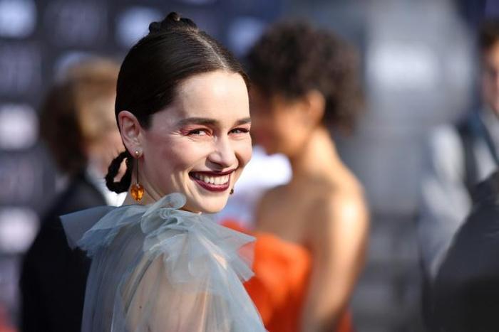 British actress Emilia Clarke arrives for the "Game of Thrones" eighth and final season premiere at Radio City Music Hall on April 3, 2019 in New York