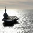 The Charles de Gaulle aircraft carrier in the Mediterranean Sea on February 8, 2019.