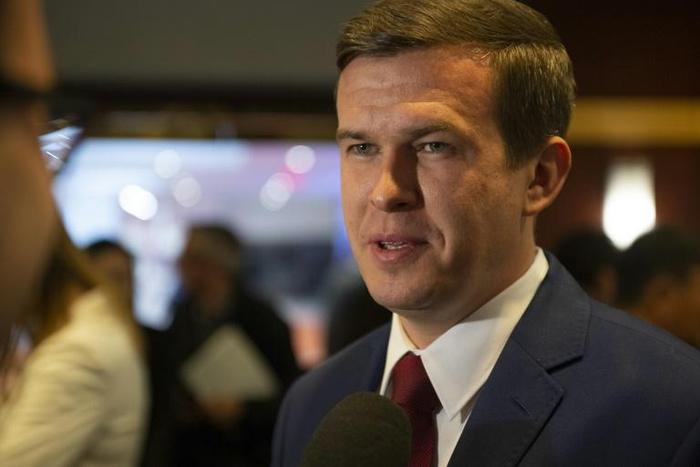 Polish Minister of Sports and Tourism Witold Banka speaks to the press in Montreal on May 14, 2019, during a World Anti-Doping Agency (WADA specieal meeting