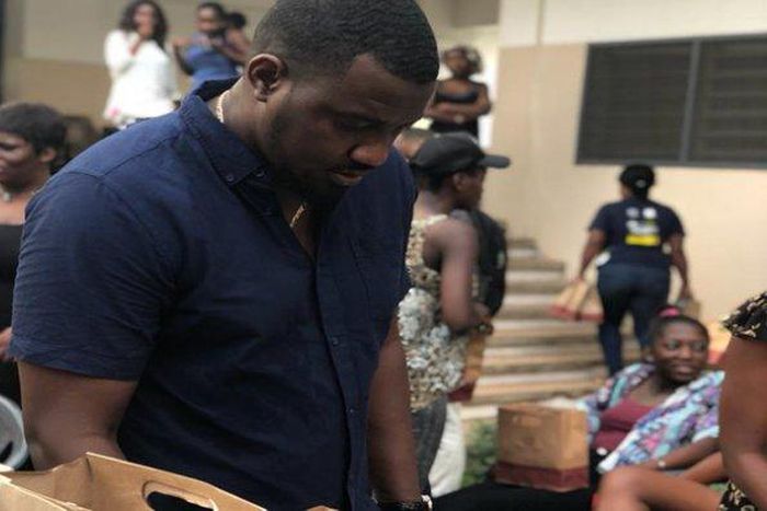 John Dumelo had breakfast with Volta hall students as part of their hall week