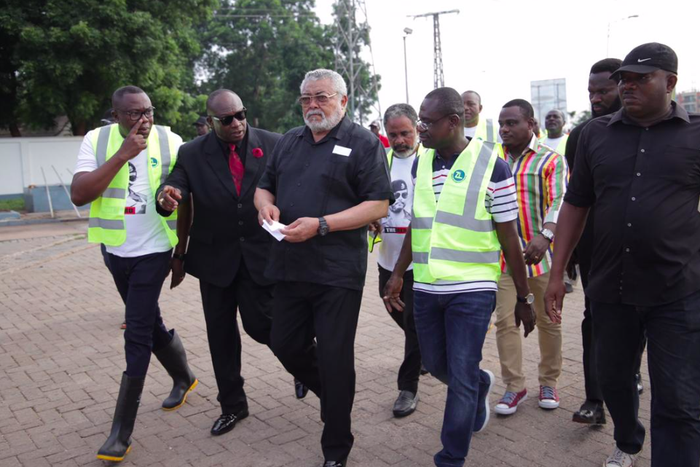 J.J Rawlings marks June 4 anniversary by planting trees in Accra