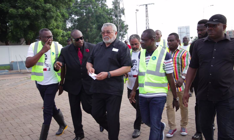 J.J Rawlings marks June 4 anniversary by planting trees in Accra