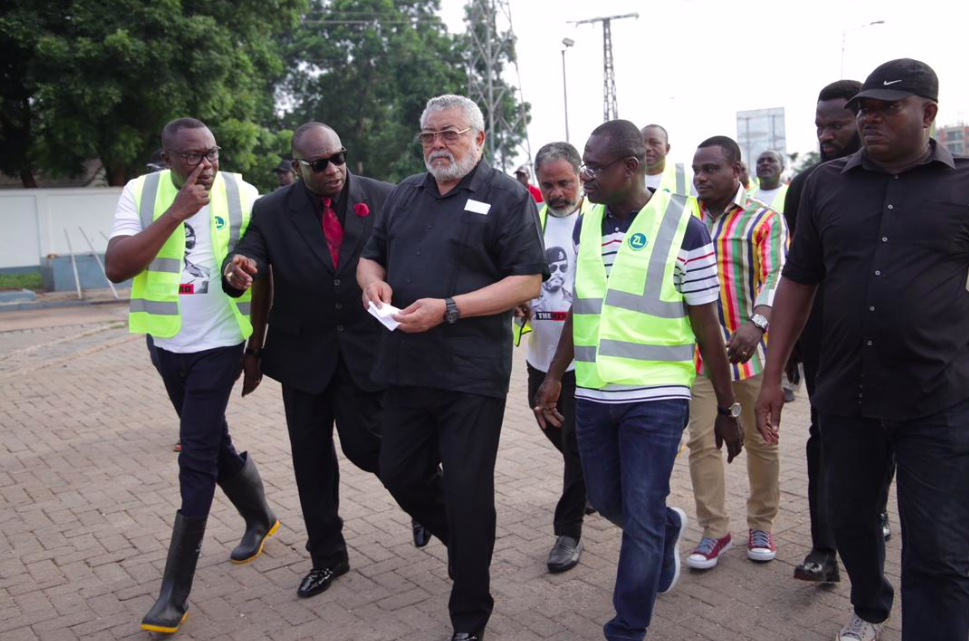 J.J Rawlings marks June 4 anniversary by planting trees in Accra
