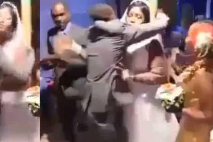 Angry groom beats best man, drags him out of wedding venue for hugging bride too affectionately (video)