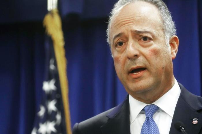 United States Attorney Nick Hanna, pictured here in March 2019, said authorities had disrupted a "very real threat" by a US Army veteran who was allegedly plotting a large-scale terror attack near Los Angeles