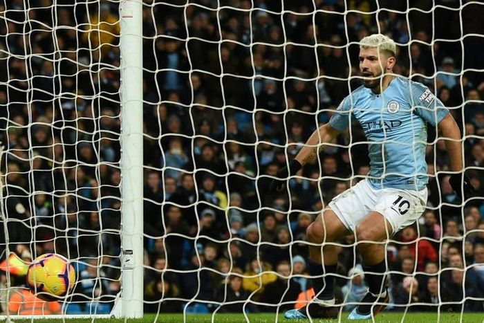 Handy hat-trick: Sergio Aguero scored three goals as Manchester City beat Arsenal 3-1 on Sunday