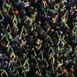 Women raise green headscarfs demanding the legalization of legal, safe and free abortion during a demonstration on the International Women's Day in Buenos Aires on March 8, 2019 -- activists are again working to see abortion legalized in Argentina