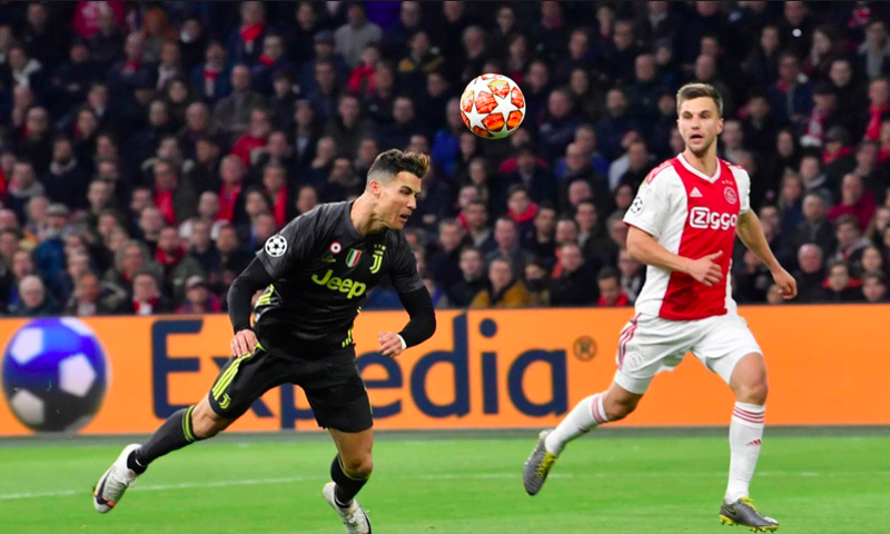 Ronaldo's super header against Ajax FC in the Champions League