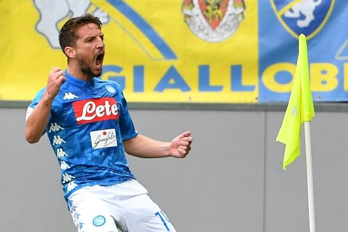 Dries Mertens moved level with Diego Maradona in Napoli's all-time goalscorers list after scoring his free-kick opener at Frosinone