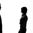 Silhouette of boss and his secretary