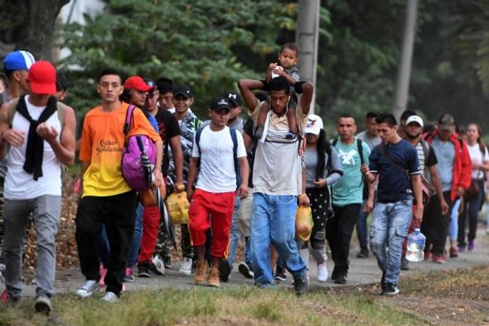 According to the Red Cross, almost a thousand migrants converged on the Honduran town of San Pedro Sula before heading north through Guatemala towards Mexico and the US border