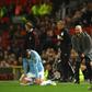 Victory charge: Manchester City manager Pep Guardiola celebrates