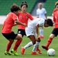 New Zealand's Sarah Gregorius (C) is seen in action against South Korea in March 2019
