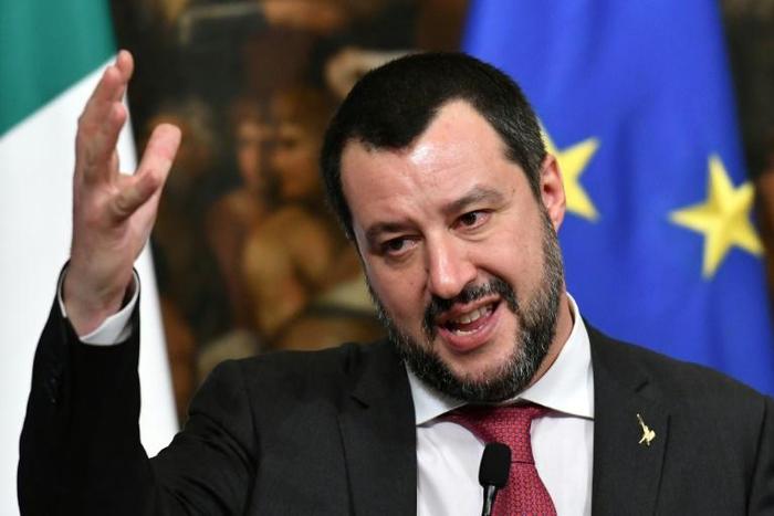 Italy's Interior Minister and deputy PM Matteo Salvini (pictured January 2019) has called for fresh elections in Venezuela "because all communist regimes must be wiped from the earth"