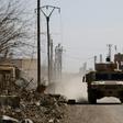 An armoured vehicle belonging to the US-backed Syrian Democratic Forces (SDF) near the front line village of Baghouz in eastern Syria on February 2, 2019
