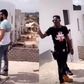 Shatta Wale strapped with a gun while inspecting his Kumasi mansion