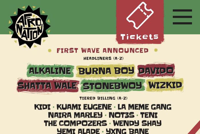 AfroNation Ghana LineUp
