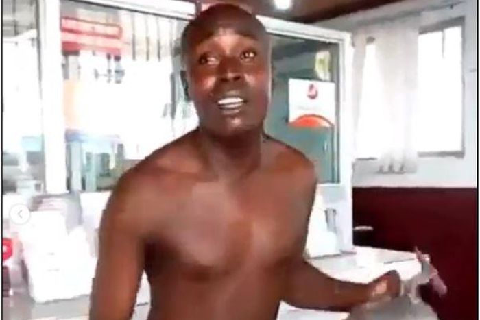 Angry investor storms First Allied Banking hall naked, with dangling di**k to demand his money (Video)