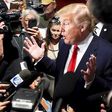 President Trump answering questions from journalists