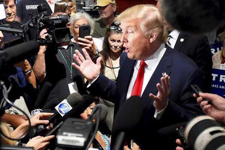 President Trump answering questions from journalists