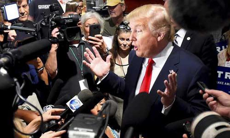 President Trump answering questions from journalists
