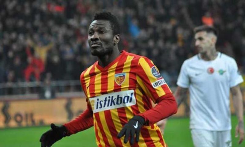 Asamoah Gyan scores a brace