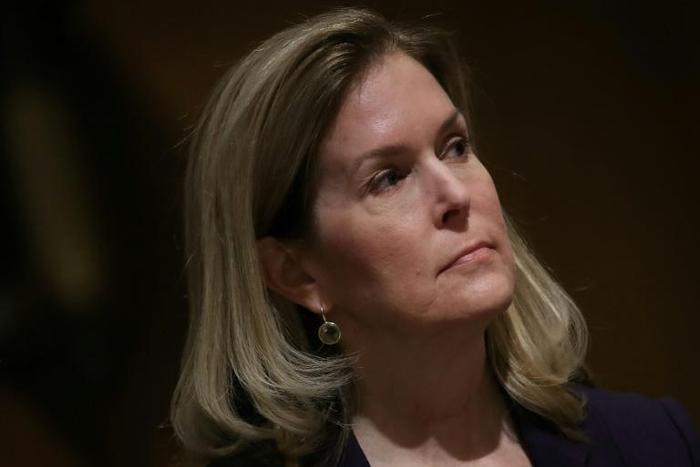 Jennifer Taubert, executive vice president and worldwide chairman of Janssen Pharmaceuticals, a subsidiary of Johnson & Johnson that is accused of deceptively marketing opioid painkillers