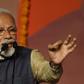 India Prime Minister Narendra Modi gestures during his victory speech at the BJP headquarters in New Delhi