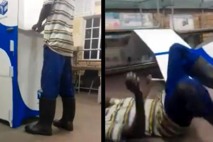 Hilarious video of a drunk man struggling to cast his vote will leave you in stitches