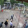 A still taken from Sri Lankan closed-circuit TV shows a suspected suicide bomber wearing a backpack on his way to St Sebastian's Church in Negombo, Sri Lanka, where dozens were killed