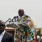 The winner of Ghana's presidential election, Nana Akufo-Addo, takes the oath of office during the swearing-in ceremony at Independence Square in Accra, on January 7, 2017