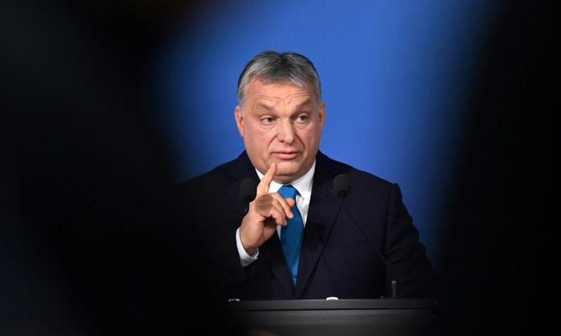 Hungarian Prime Minister Viktor Orban speaks during a press conference in January 2019